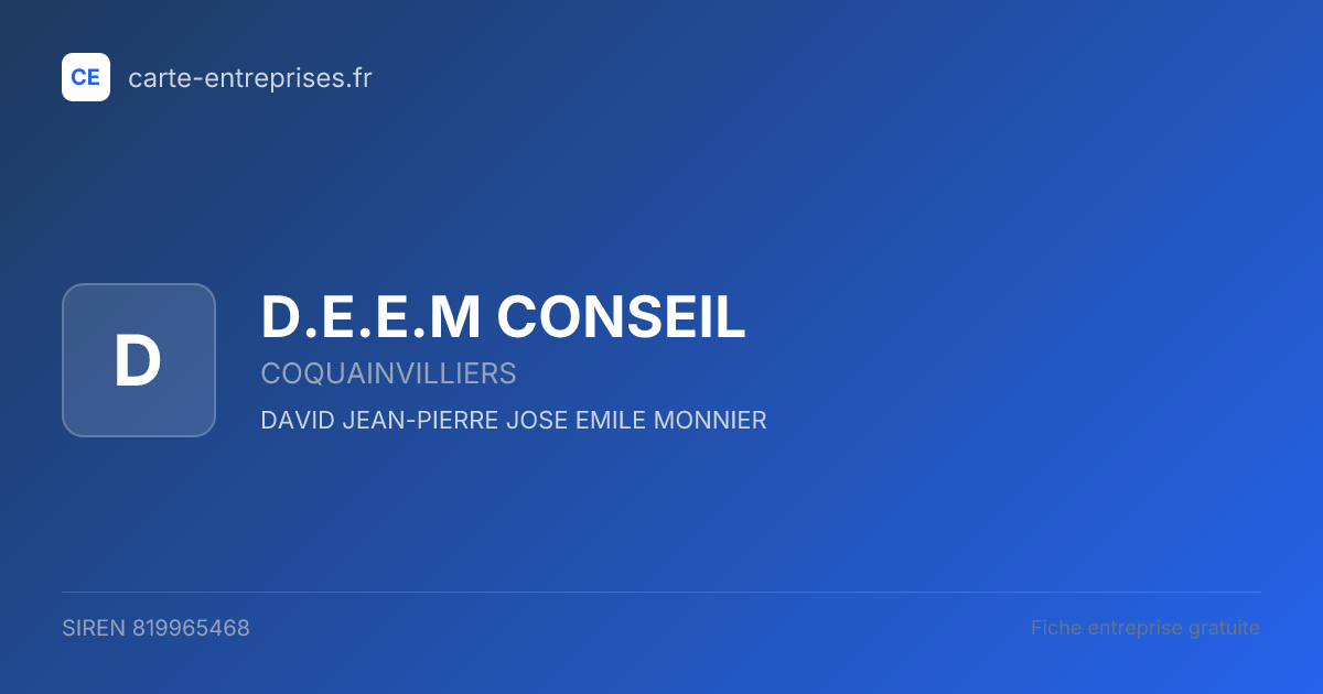 D.E.E.M CONSEIL — 819965468 — fiche entreprise