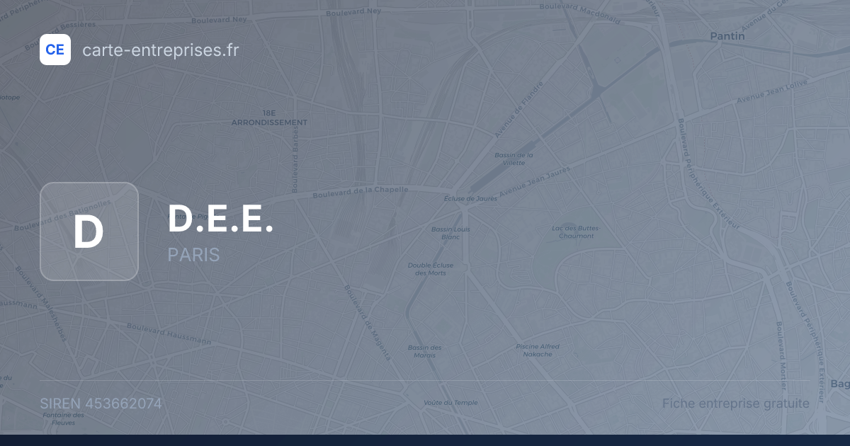 D.E.E. — 453662074 — fiche entreprise