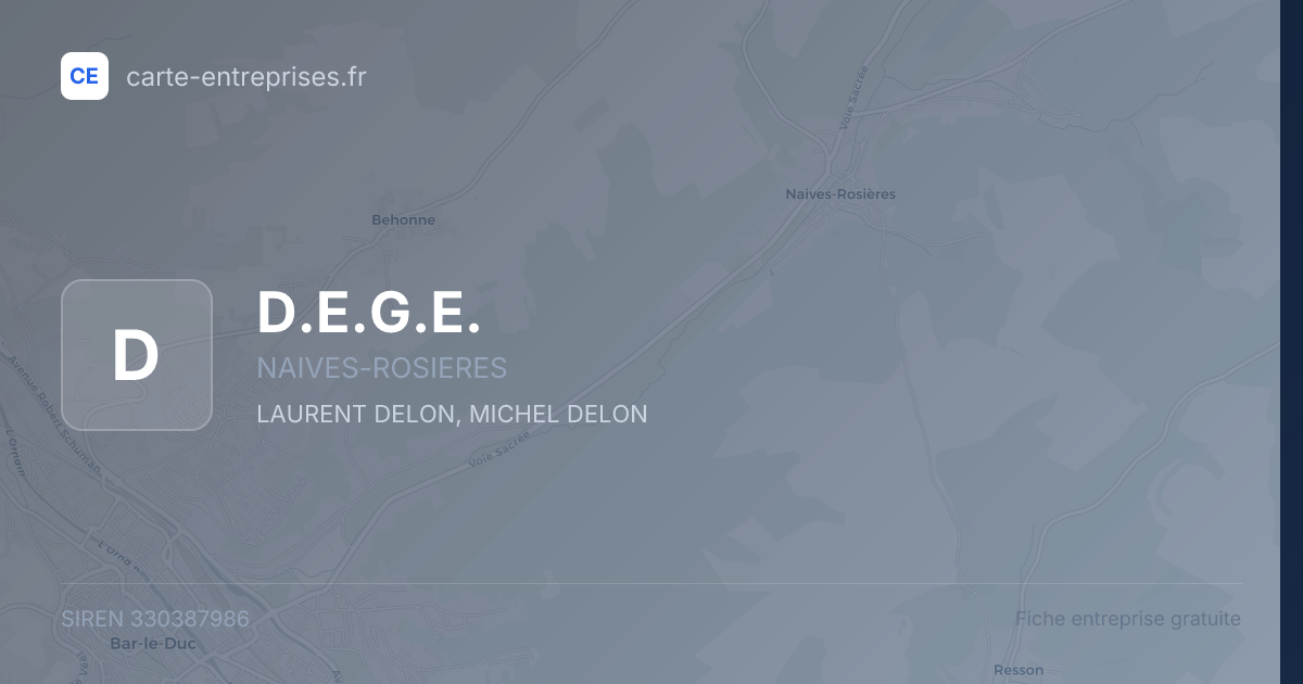 D.E.G.E. — 330387986 — fiche entreprise