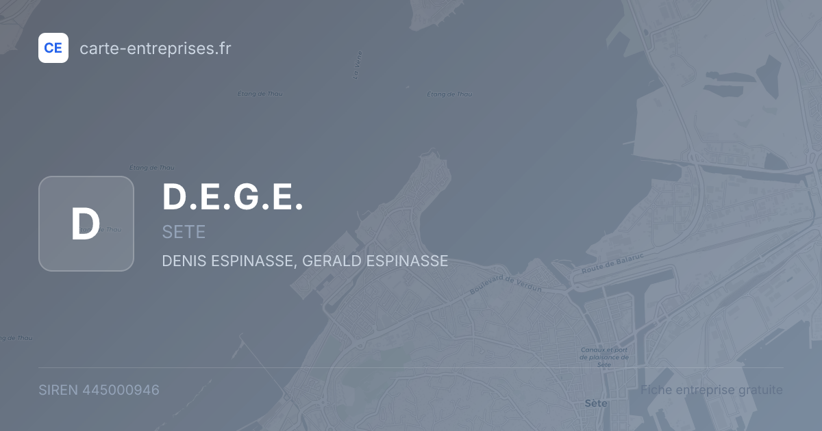 D.E.G.E. — 445000946 — fiche entreprise