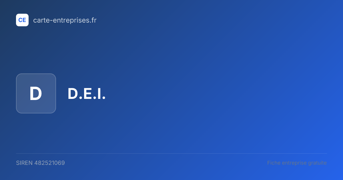D.E.I. — 482521069 — fiche entreprise