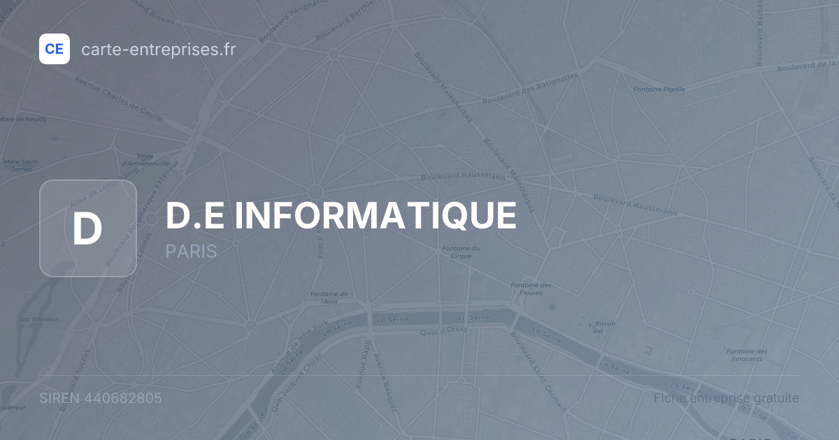 D.E INFORMATIQUE — 440682805 — fiche entreprise