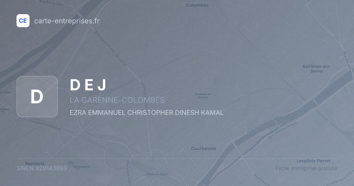 D E J — 929143899 — fiche entreprise