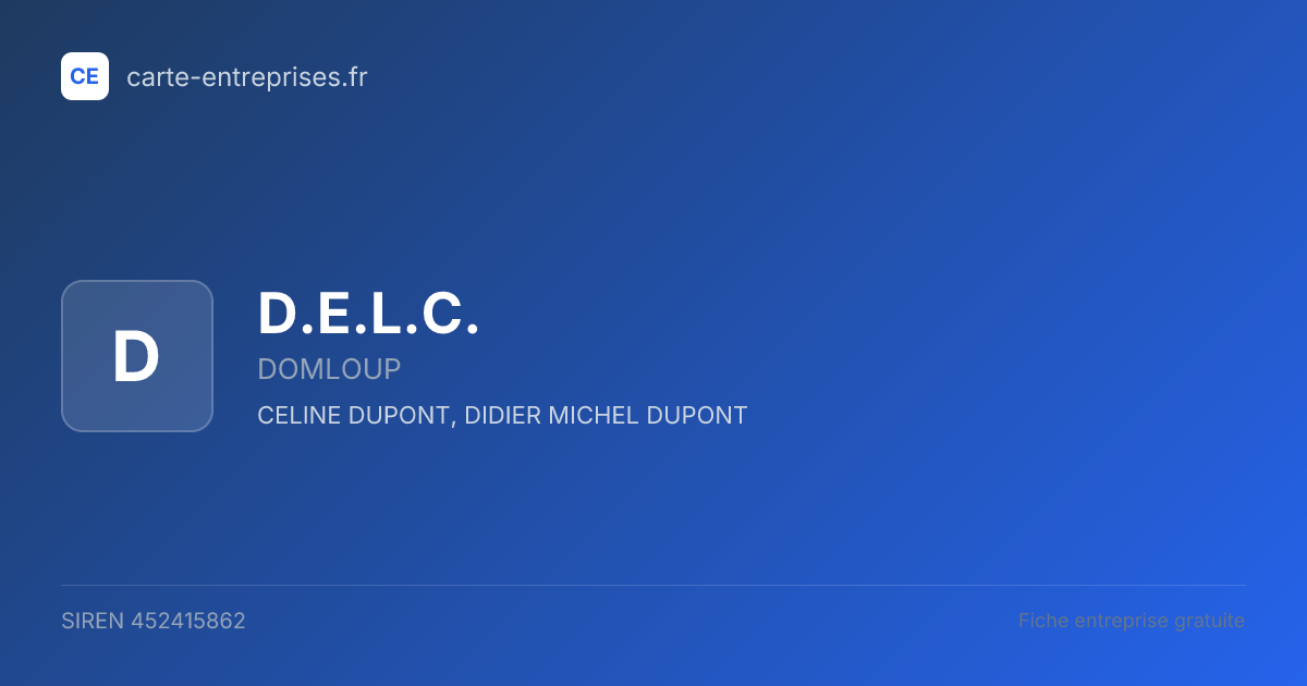 D.E.L.C. — 452415862 — fiche entreprise
