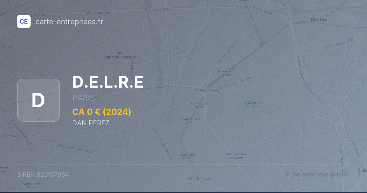 D.E.L.R.E — 820157964 — fiche entreprise