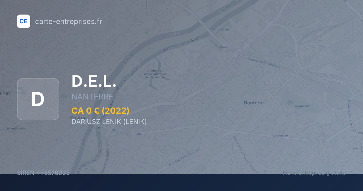 D.E.L. — 448576033 — fiche entreprise
