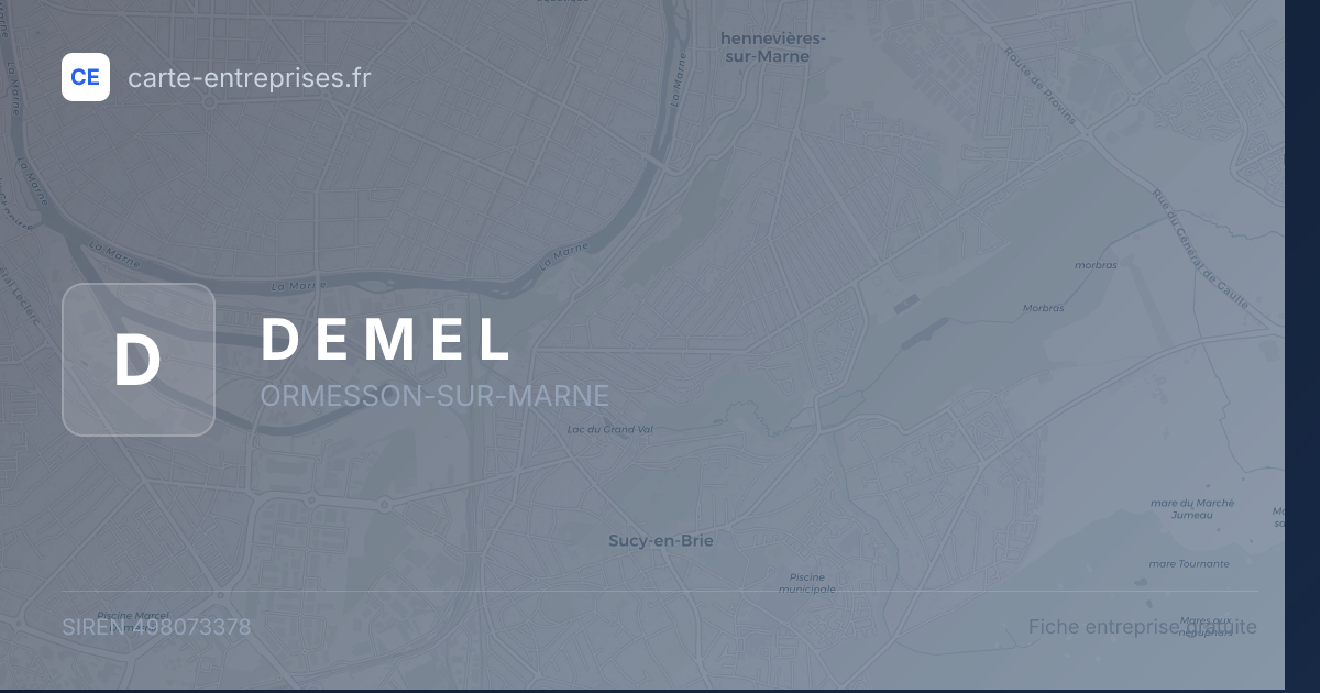 D E M E L — 498073378 — fiche entreprise