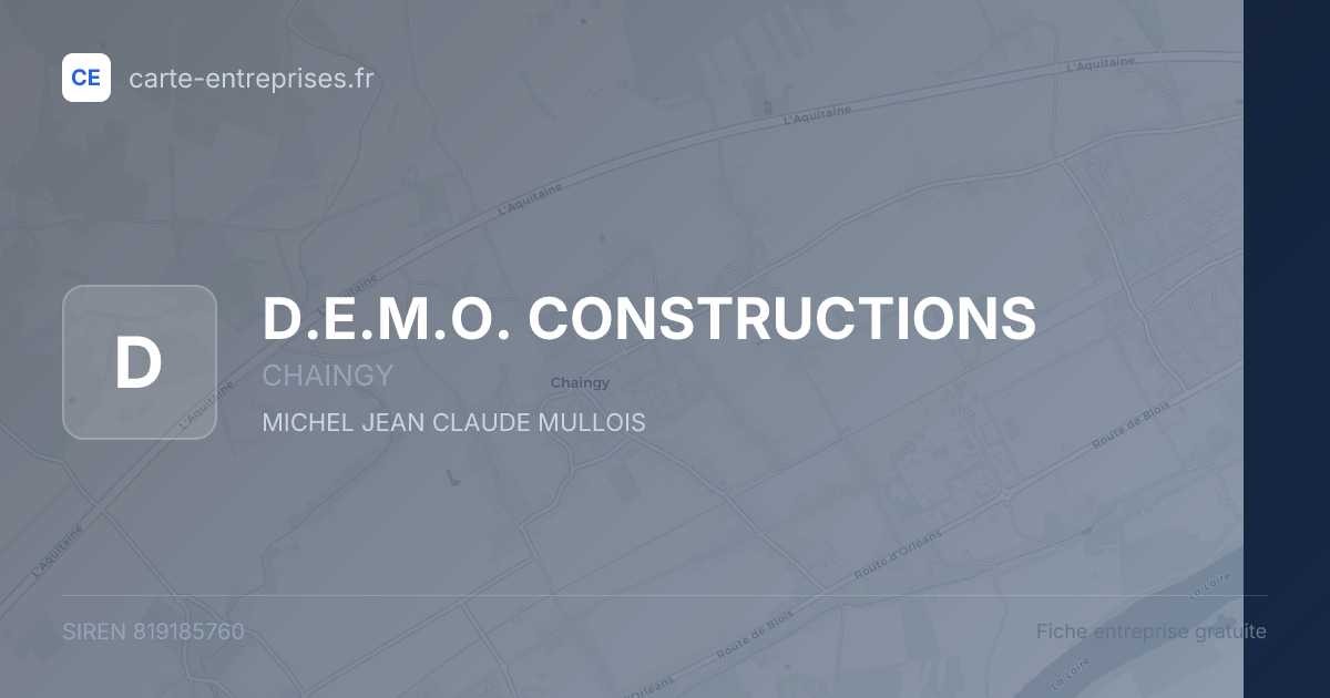 D.E.M.O. CONSTRUCTIONS — 819185760 — fiche entreprise