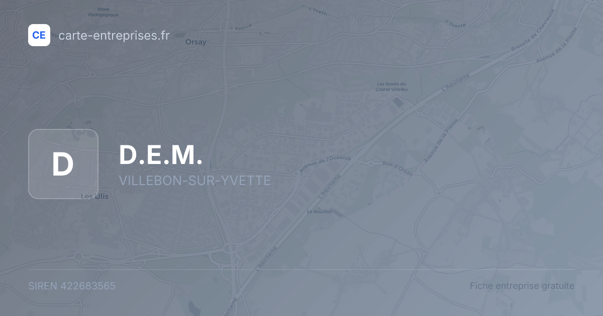 D.E.M. — 422683565 — fiche entreprise