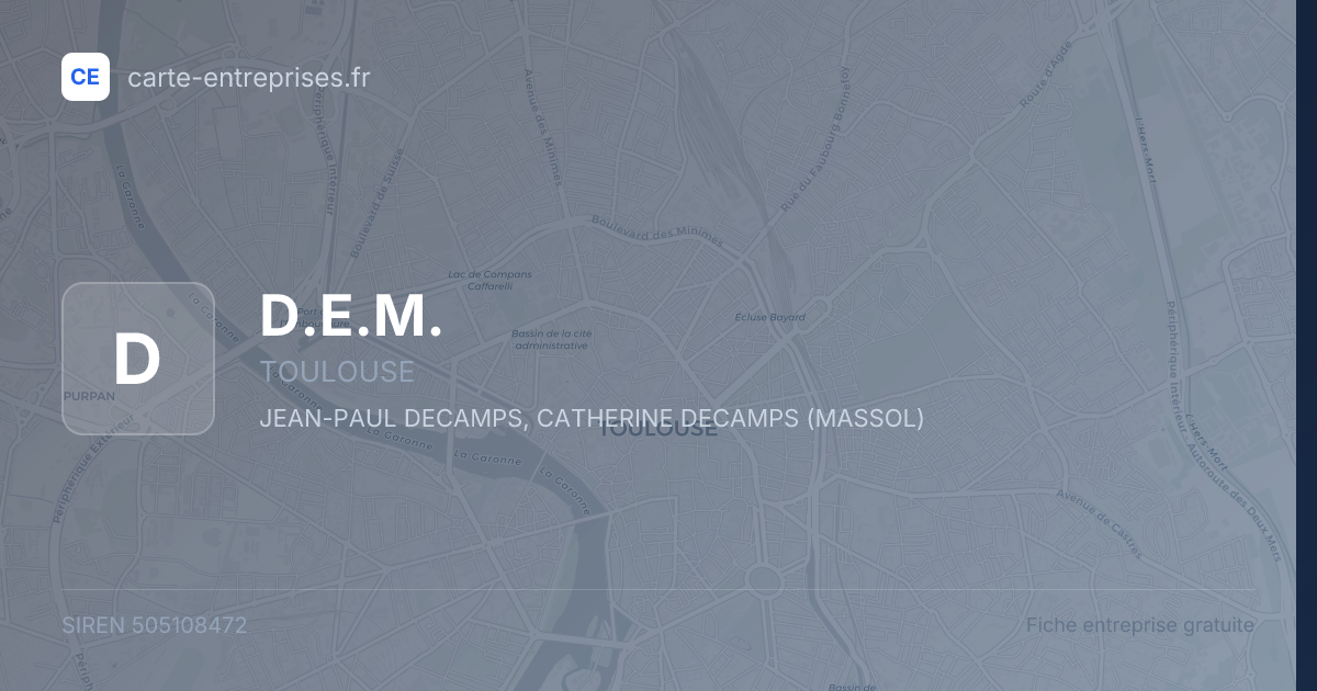 D.E.M. — 505108472 — fiche entreprise