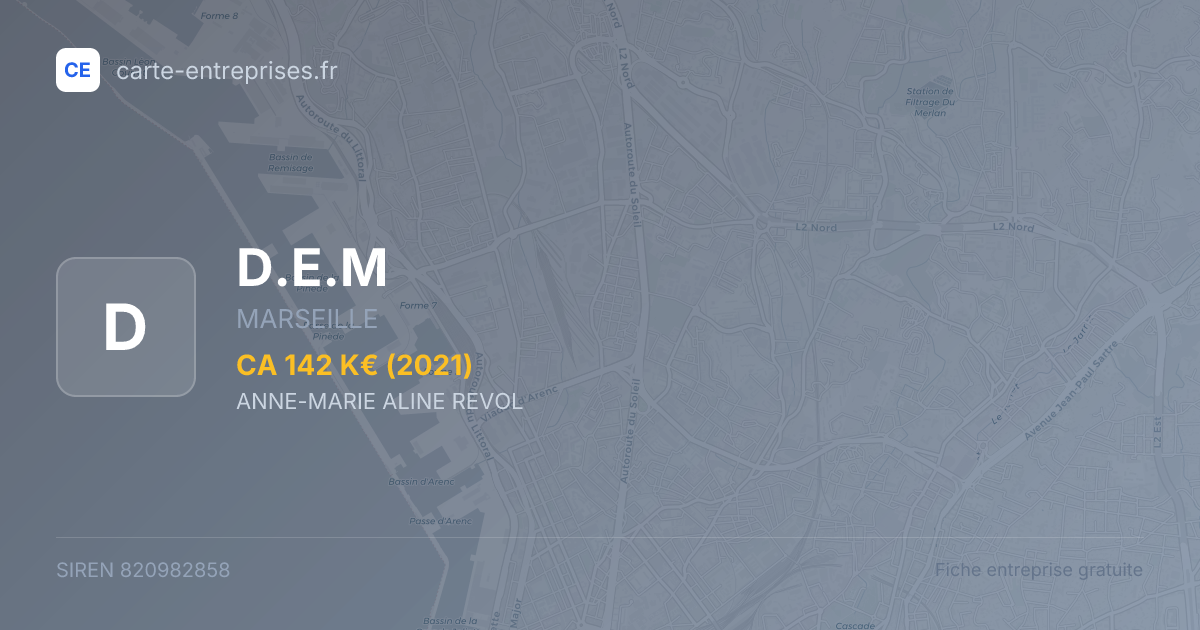 D.E.M — 820982858 — fiche entreprise