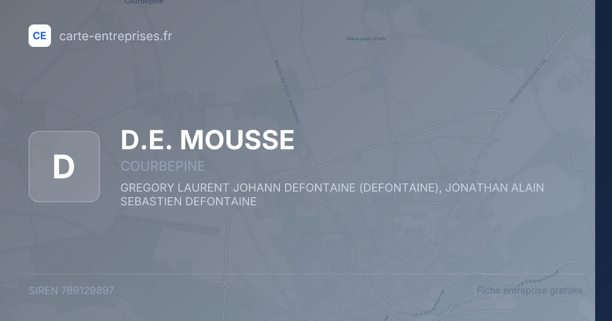 D.E. MOUSSE — 789129897 — fiche entreprise