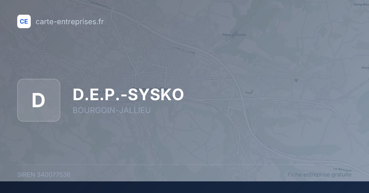D.E.P.-SYSKO — 340077536 — fiche entreprise