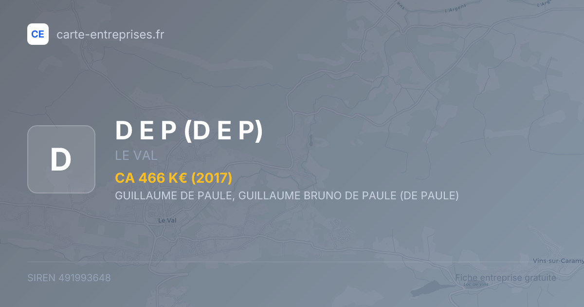 D E P — 491993648 — fiche entreprise