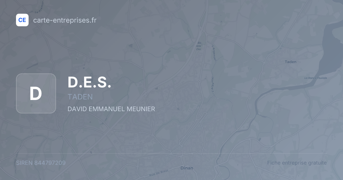 D.E.S. — 844797209 — fiche entreprise