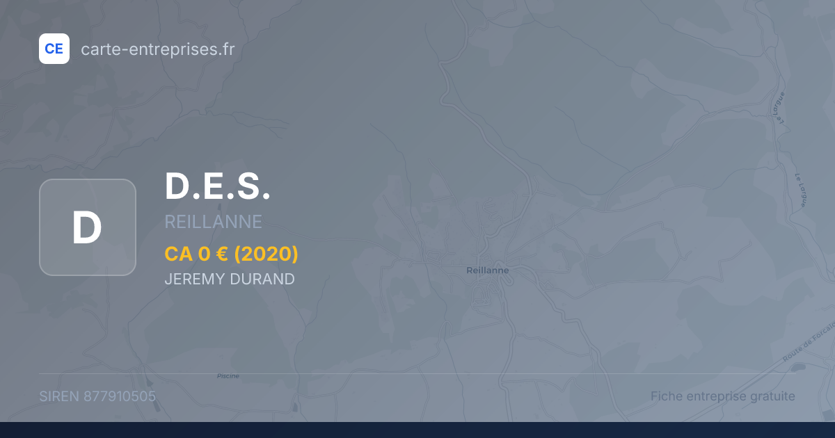 D.E.S. — 877910505 — fiche entreprise