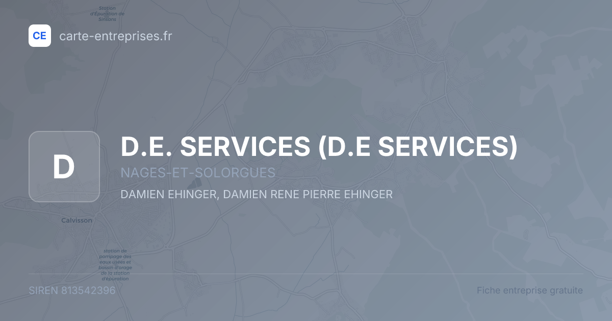 D.E. SERVICES (D.E SERVICES) — 813542396 — fiche entreprise