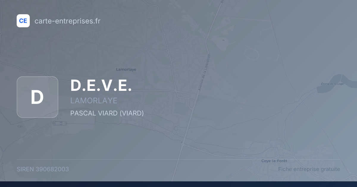 D.E.V.E. — 390682003 — fiche entreprise