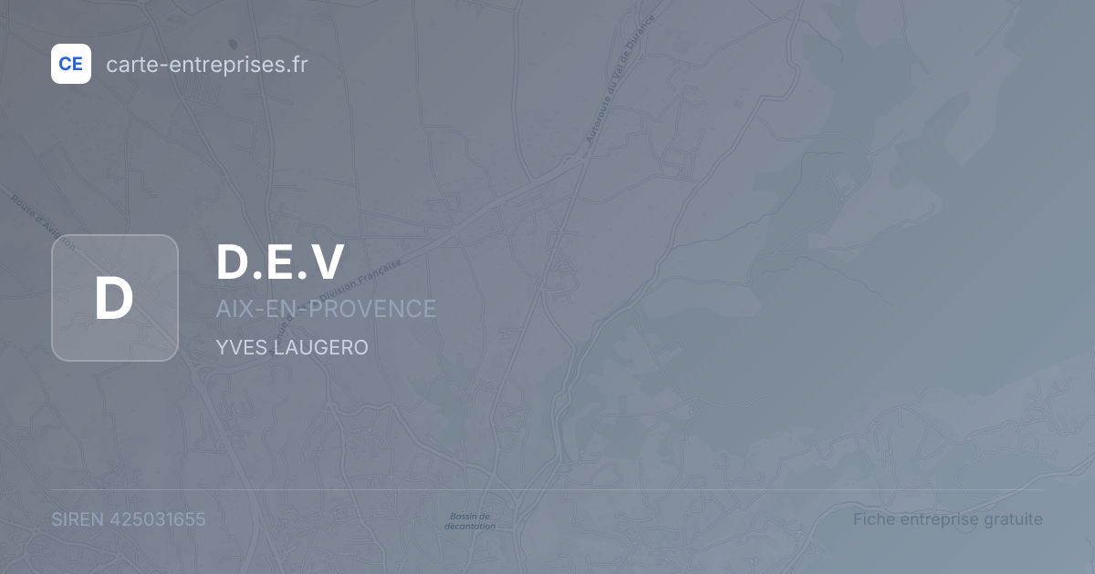 D.E.V — 425031655 — fiche entreprise