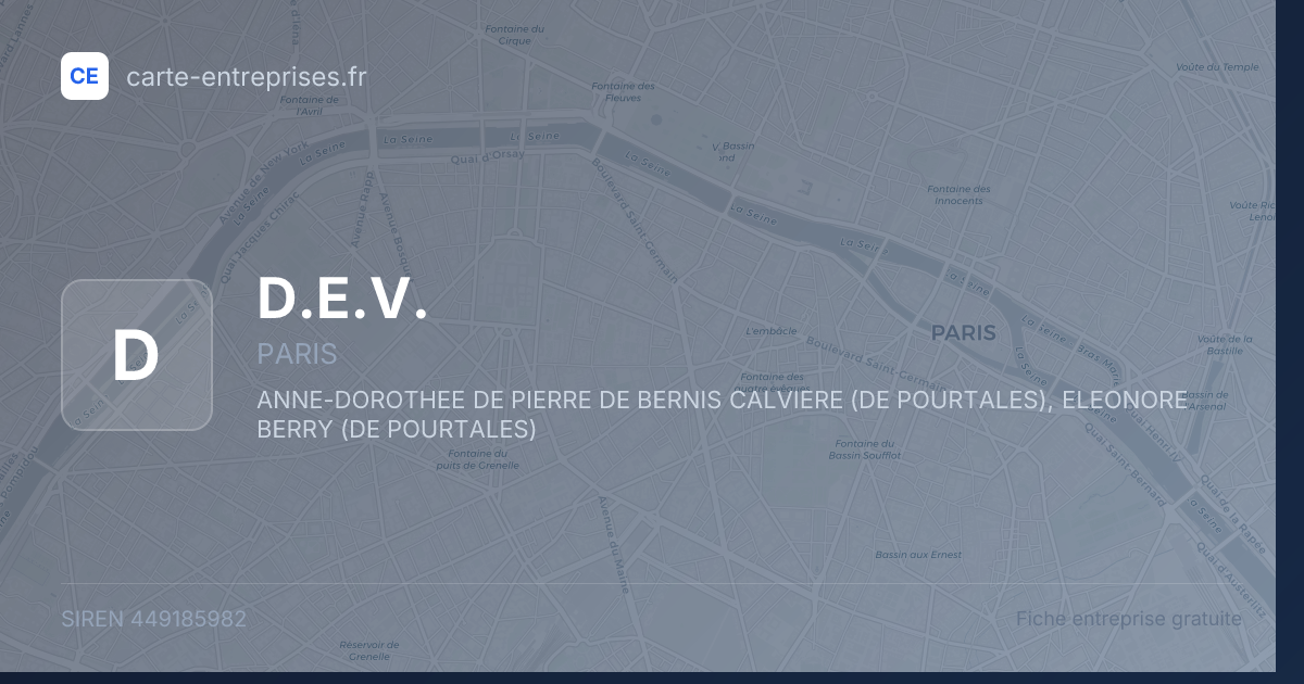 D.E.V. — 449185982 — fiche entreprise