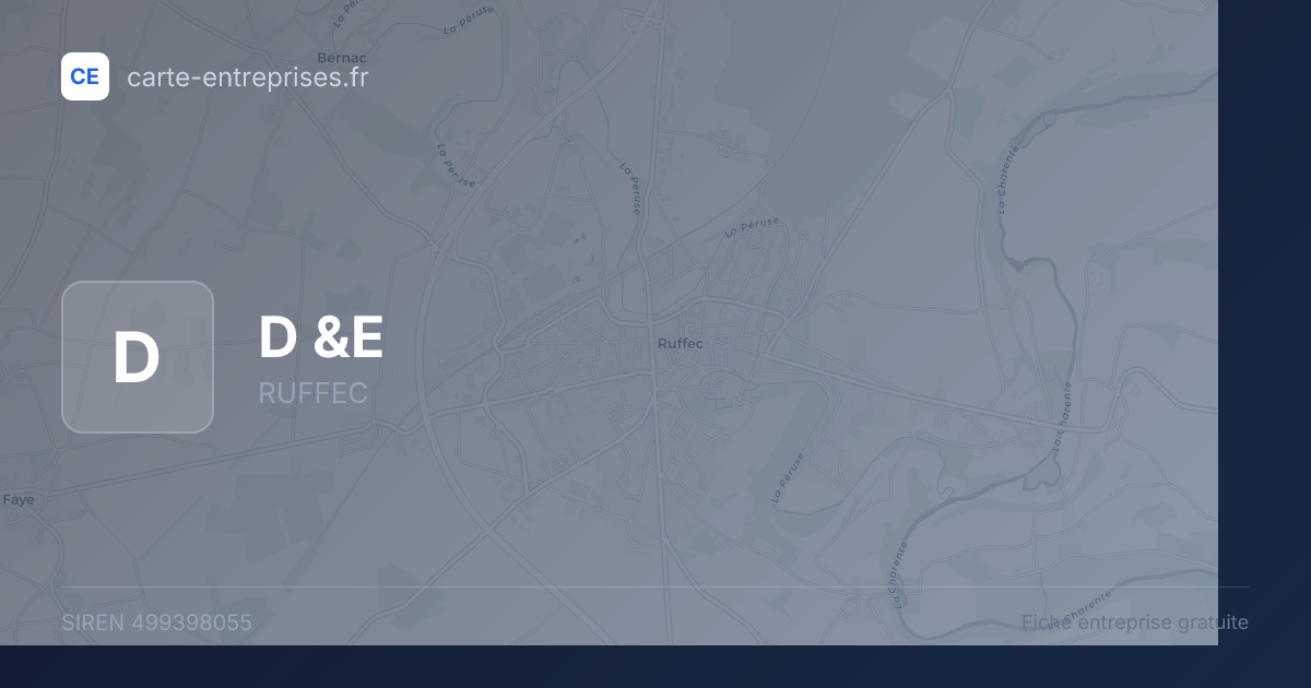 D &E — 499398055 — fiche entreprise