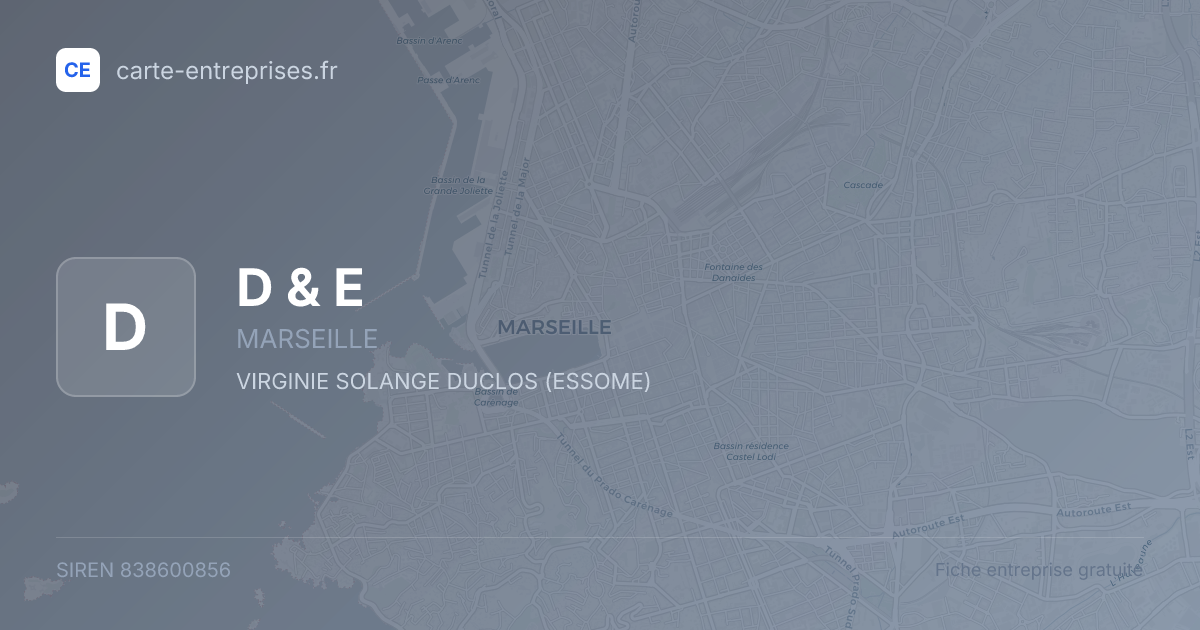 D & E — 838600856 — fiche entreprise