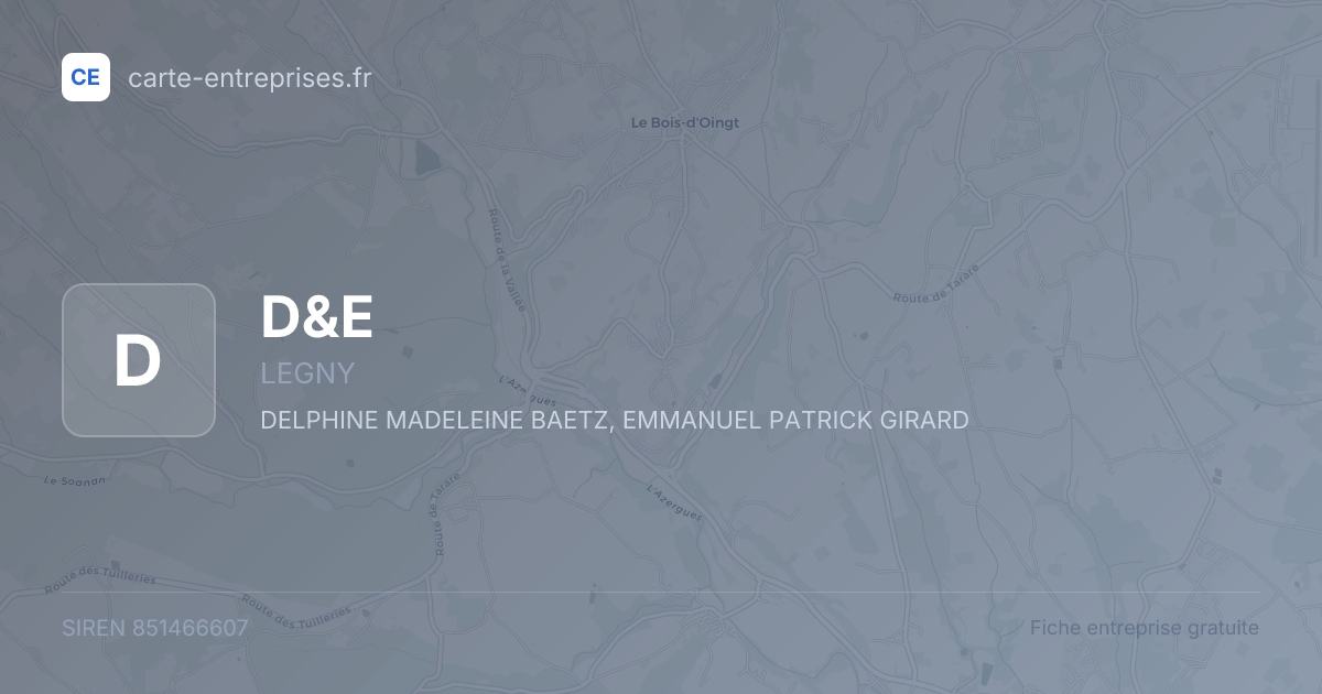 D&E — 851466607 — fiche entreprise