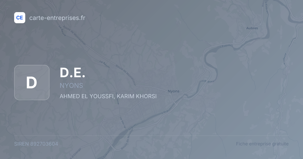 D.E. — 892703604 — fiche entreprise