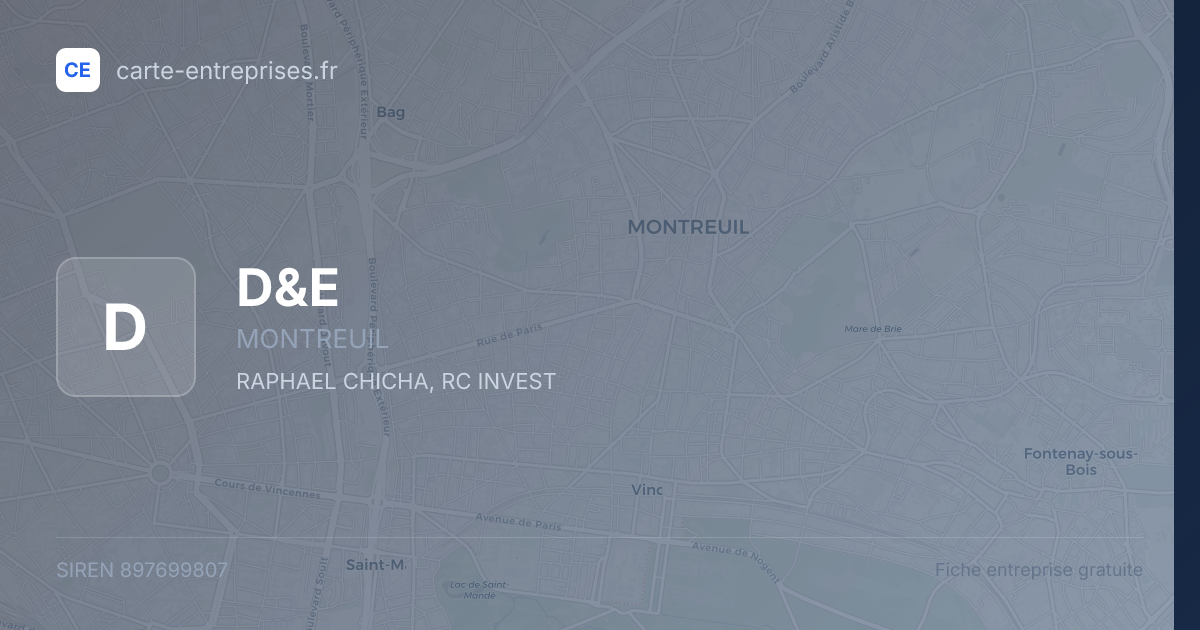 D&E — 897699807 — fiche entreprise