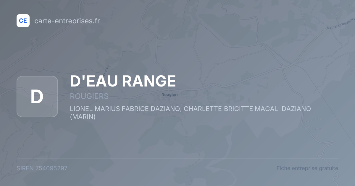 D'EAU RANGE — 754095297 — fiche entreprise