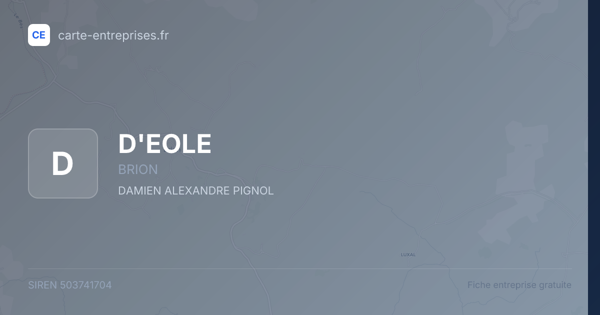 D'EOLE — 503741704 — fiche entreprise