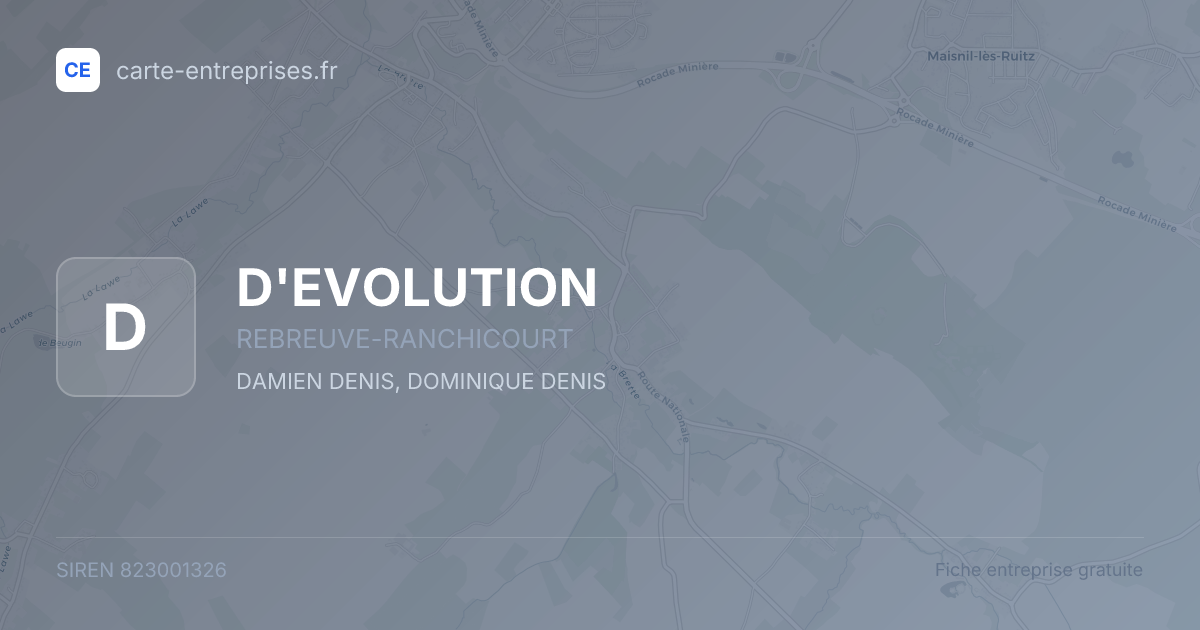 D'EVOLUTION — 823001326 — fiche entreprise