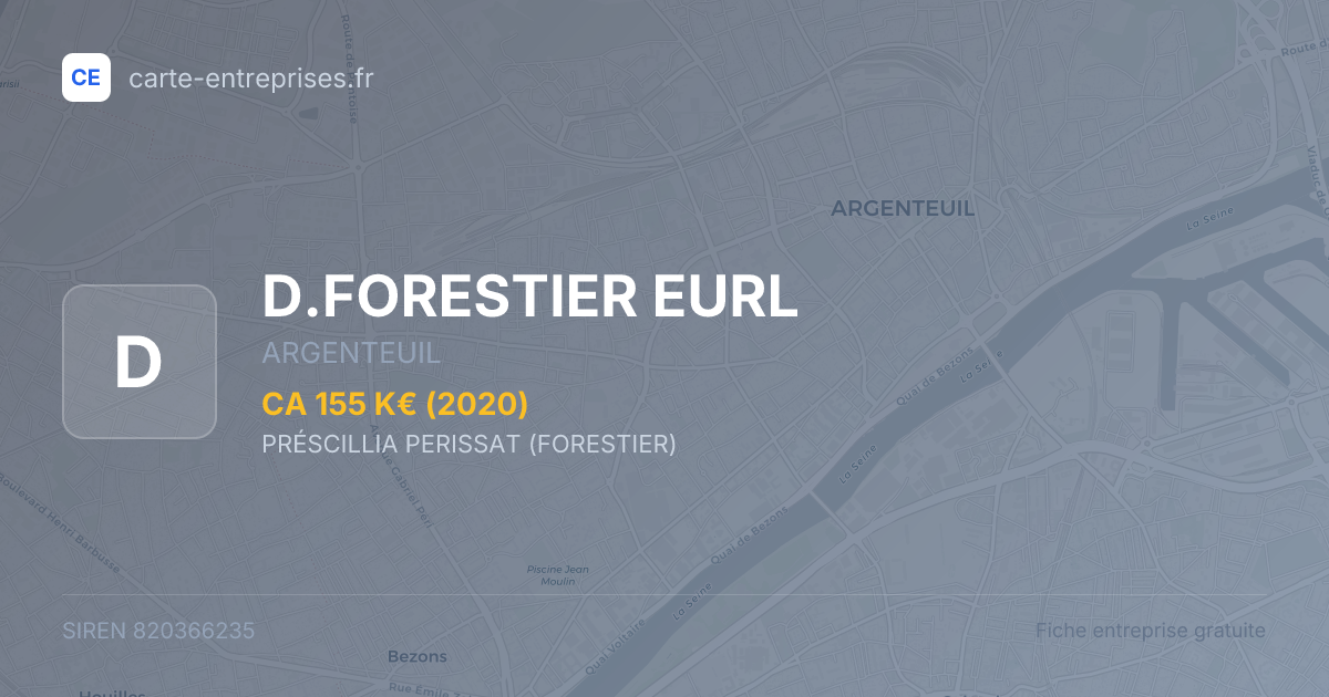 D.FORESTIER EURL — 820366235 — fiche entreprise