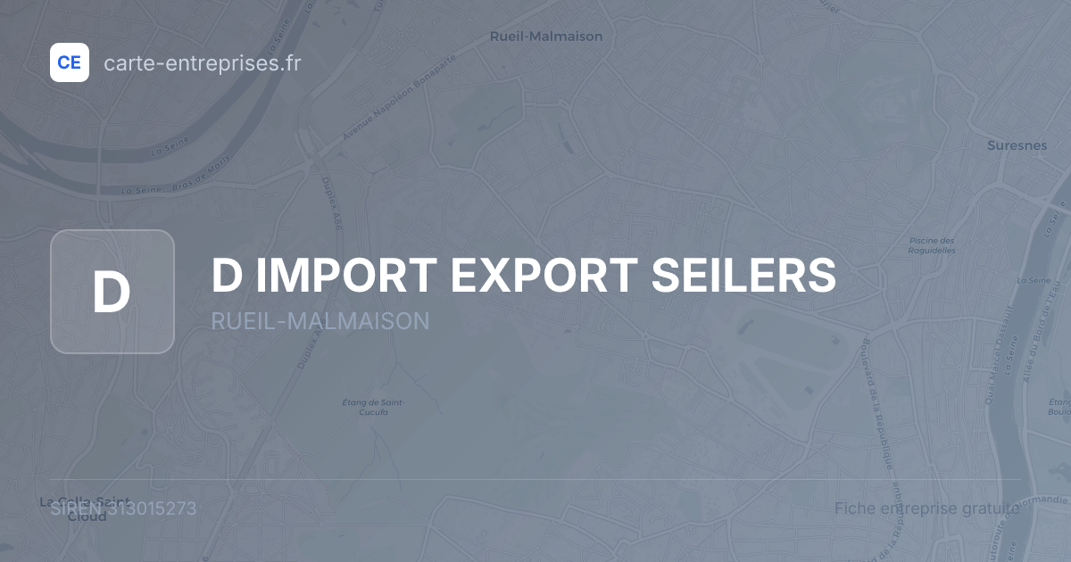 D IMPORT EXPORT SEILERS — 313015273 — fiche entreprise