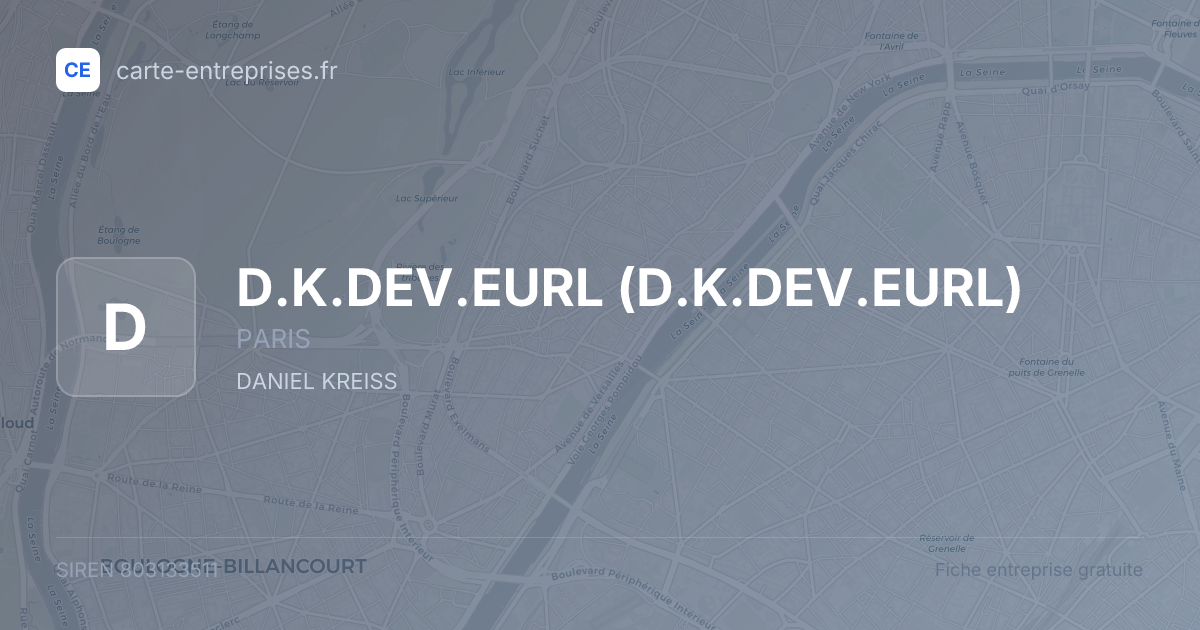D.K.DEV.EURL — 803133511 — fiche entreprise