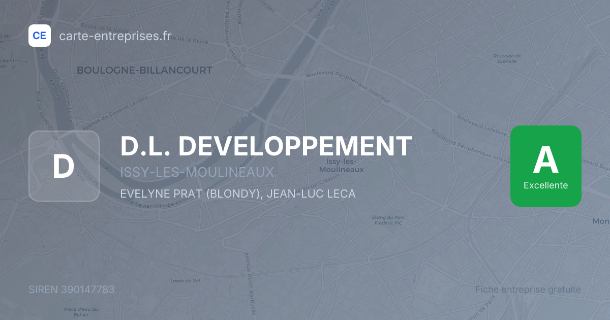 D.L. DEVELOPPEMENT — 390147783 — fiche entreprise