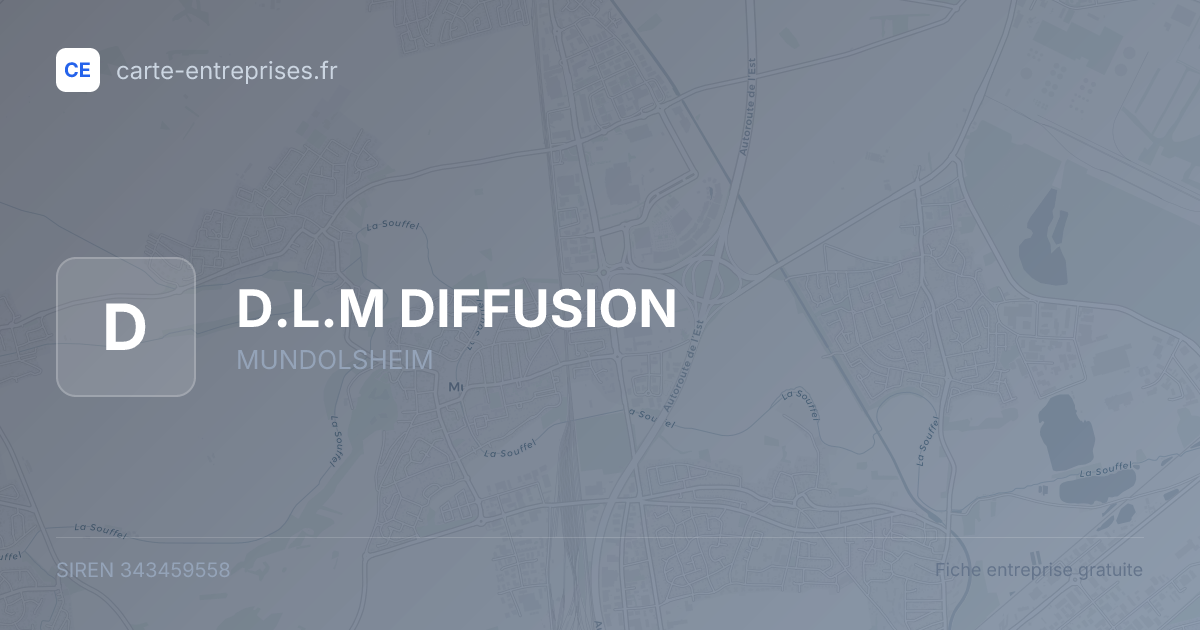 D.L.M DIFFUSION — 343459558 — fiche entreprise