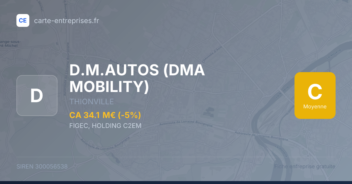 D.M.AUTOS (DMA MOBILITY) — 300056538 — fiche entreprise