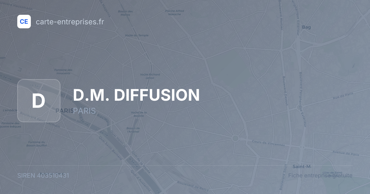D.M. DIFFUSION — 403510431 — fiche entreprise