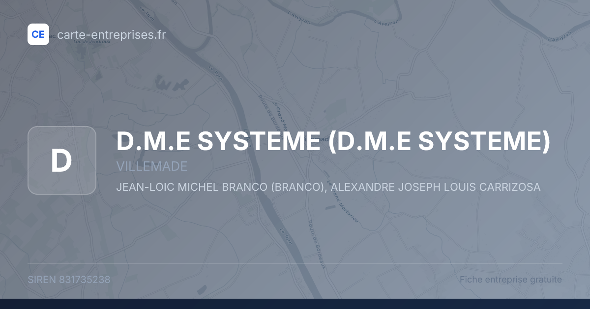D.M.E SYSTEME — 831735238 — fiche entreprise