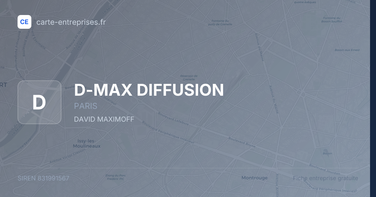D-MAX DIFFUSION — 831991567 — fiche entreprise
