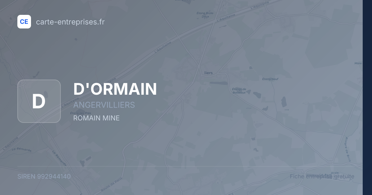 D'ORMAIN — 992944140 — fiche entreprise