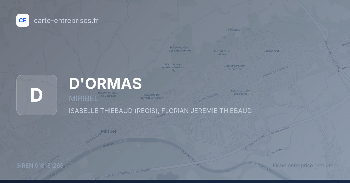 D'ORMAS — 918131269 — fiche entreprise