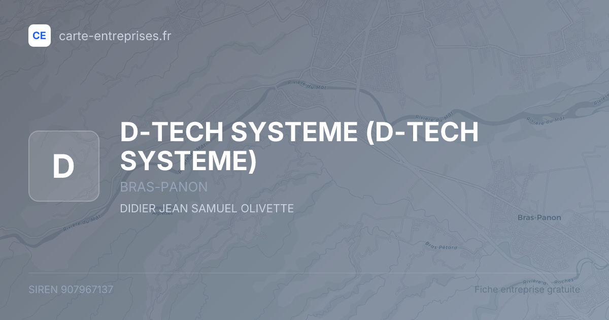 D-TECH SYSTEME — 907967137 — fiche entreprise