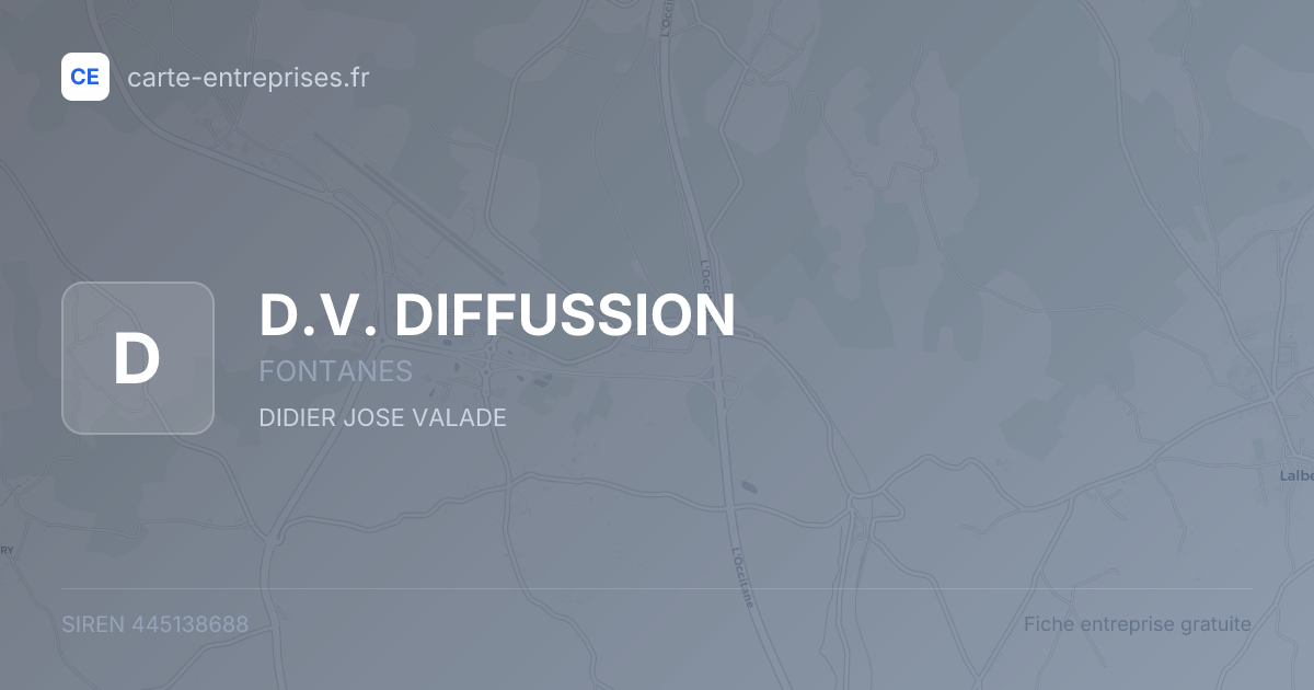 D.V. DIFFUSSION — 445138688 — fiche entreprise