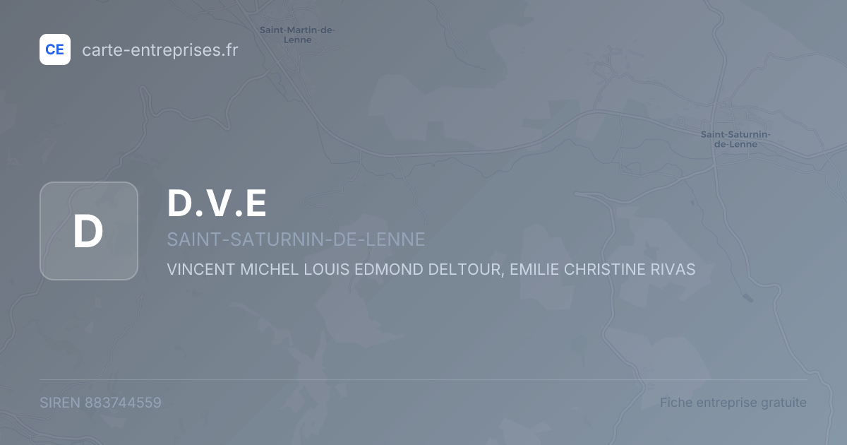 D.V.E — 883744559 — fiche entreprise