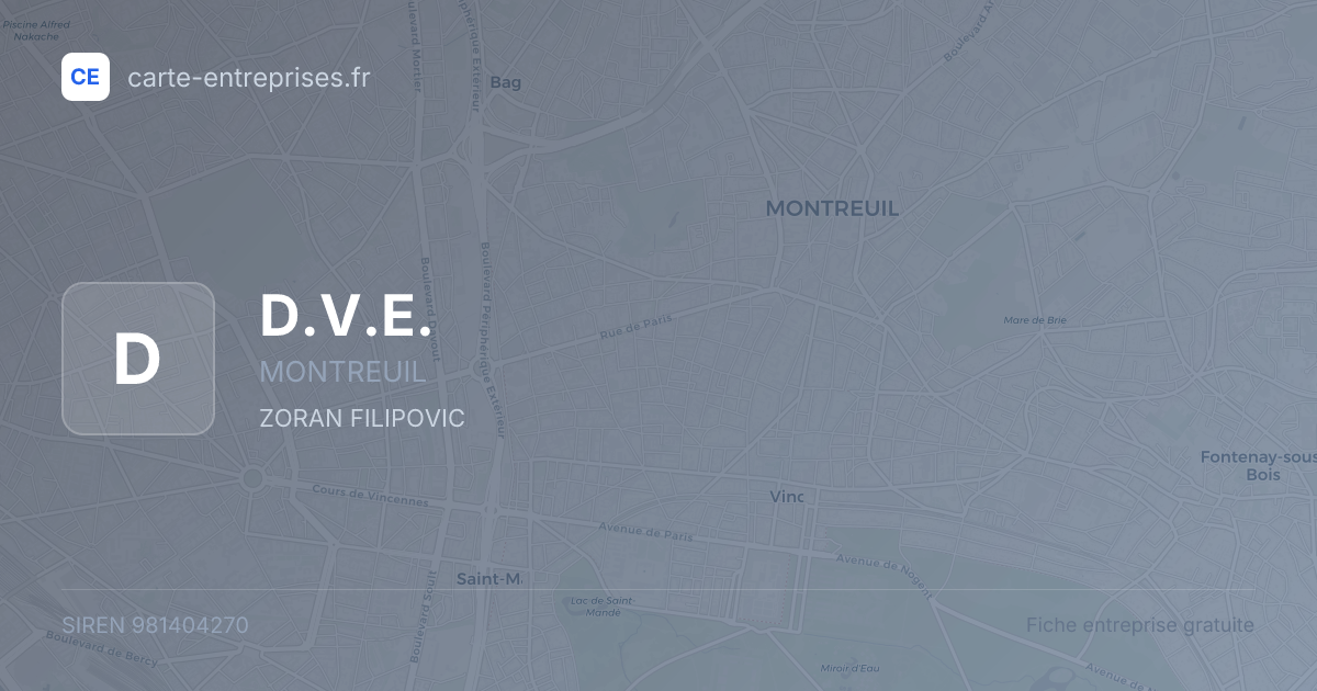 D.V.E. — 981404270 — fiche entreprise