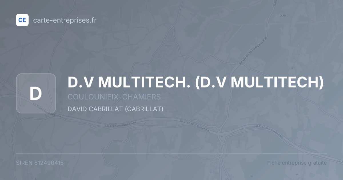 D.V MULTITECH. (D.V MULTITECH) — 812490415 — fiche entreprise