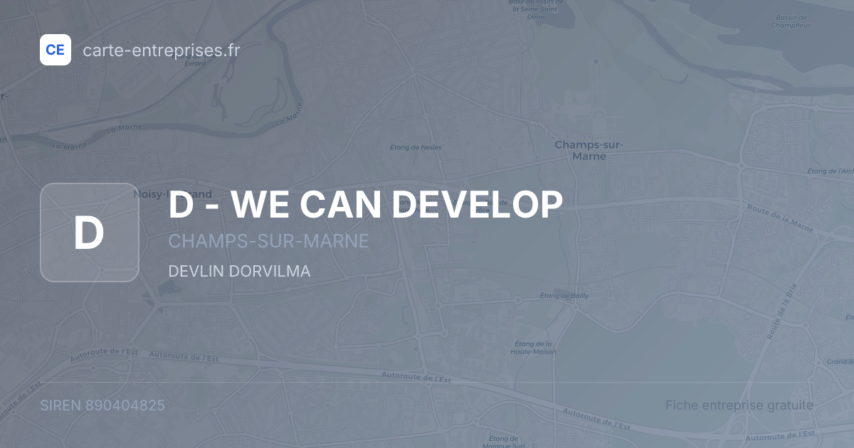 D - WE CAN DEVELOP — 890404825 — fiche entreprise