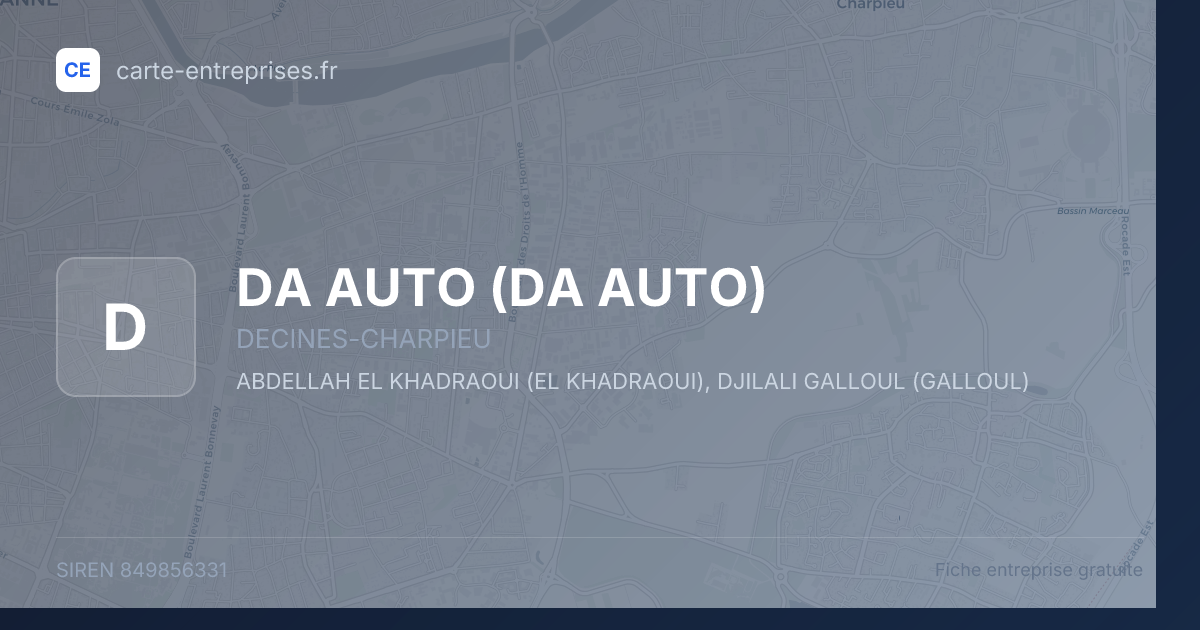 DA AUTO — 849856331 — fiche entreprise